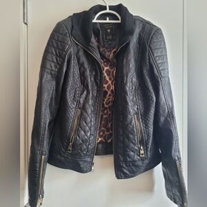 Guess Black Faux Leather Jacket